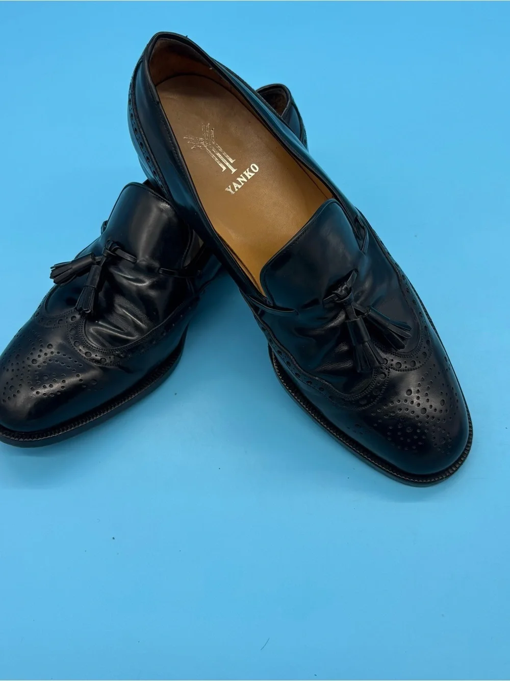 Yanko Black Tassel Loafers Black Size 8EE